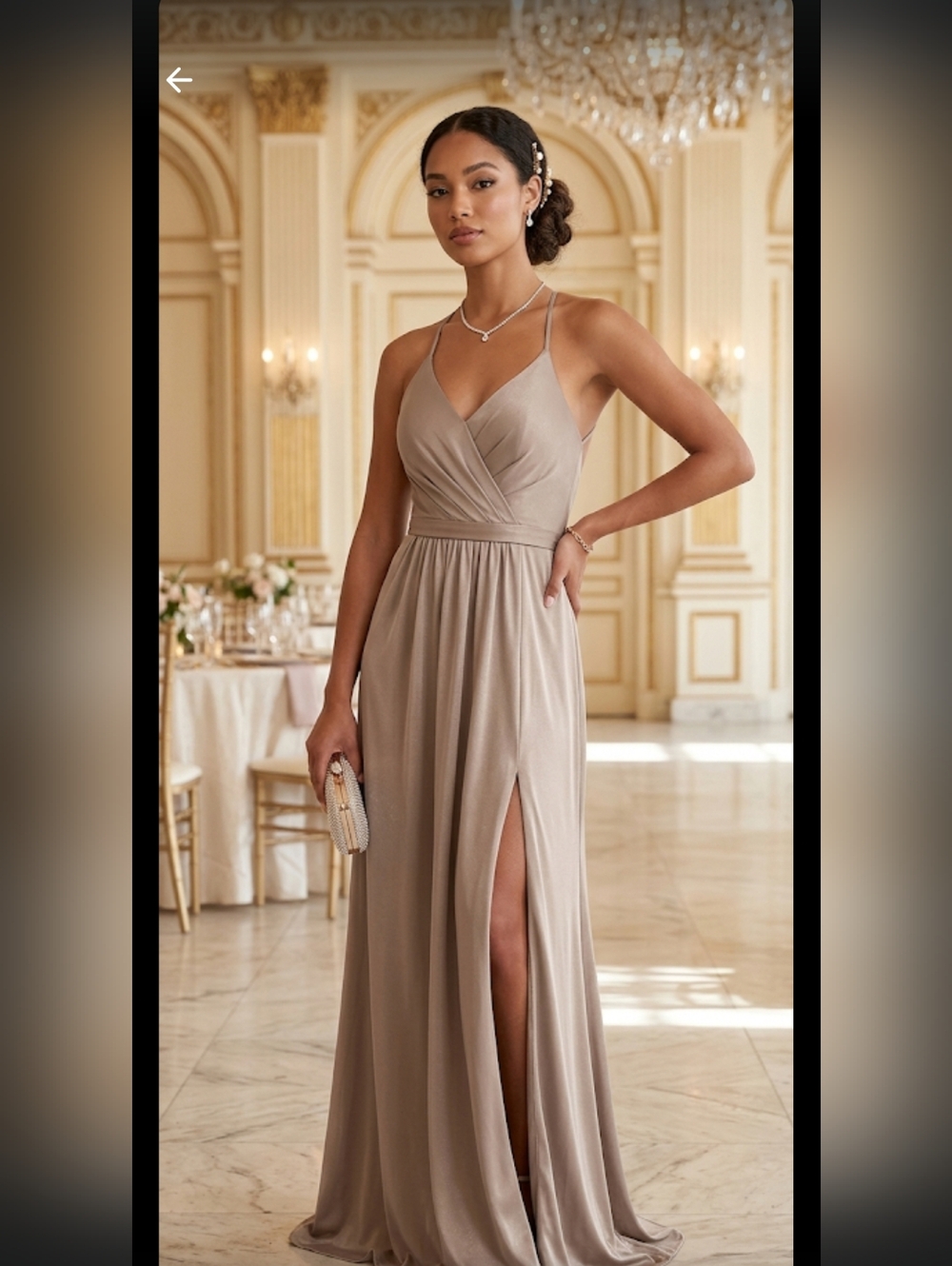 Azazie Formal Maxi Dress A 10 Gown Wedding Prom Homecoming Brown #7300